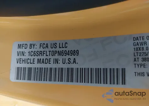 2023 Ram 1500 Rebel 4X4 5'7 Box из США, поврежденный, VIN 1C6SRFLT0PN694989